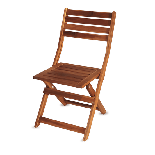 Wooden folding chair on a white background